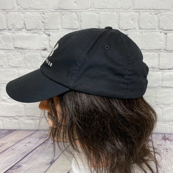UNDER ARMOUR UA Dad Hat Women's Cap Strap Back Black OSFA Stretch Embroidered - Picture 2 of 12